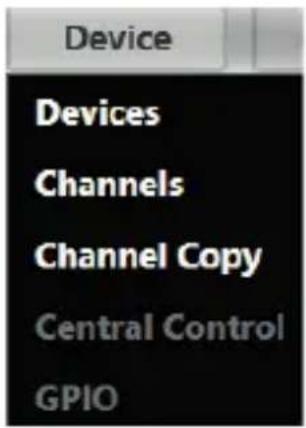 Device Devices Channels Channel Copy Central Control GPIO