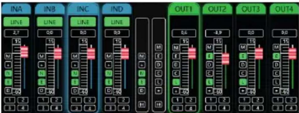 INA LINE 2,T 15 M N E D -50 1 2 3 4 INB LINE Q0 15 M N E D -50 1 2 3 4 INC LINE Q0 15 M N E D -50 1 2 3 4 IND LINE Q0 15 M N E D -50 1 2 3 4 OUT1 OUT2 OUT3 OUT4 0.6 15 M F D C L + -50 1 2 2 4 -3.9 15 M F D C L + -50 1 2 3 4 OUT3 OUT4