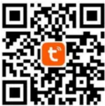 QR code with central orange 't' logo, likely linking to a digital service or website.