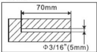 70mm Φ3/16"(5mm)