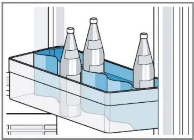 Illustration of a plastic bottle container with three bottles inside, no text or symbols present.