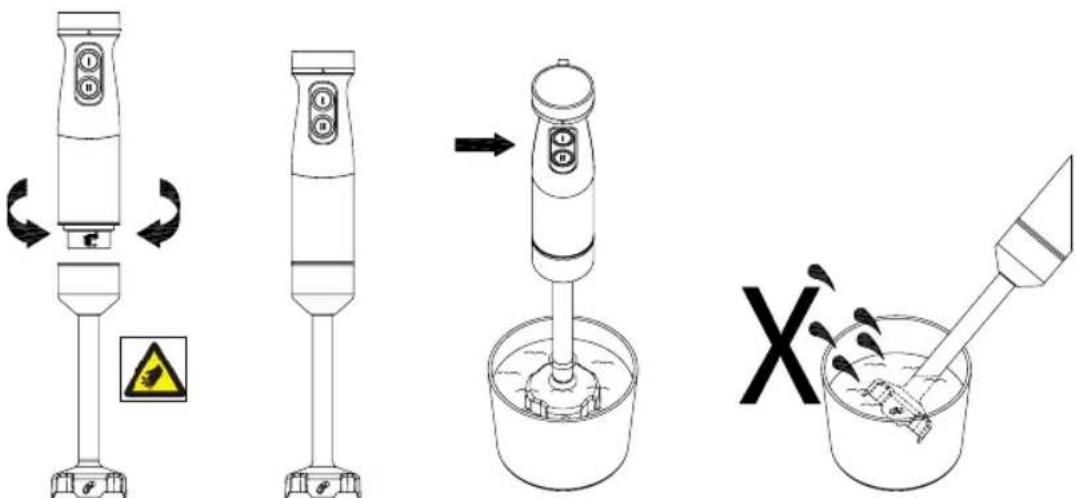 WILFA Fusion SM2B-1000FP - KUINKA KÄYTTÄÄ TEHOSEKOITTIMEN AKSELIA - 1