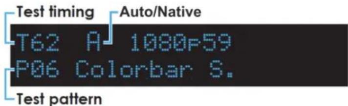 Test timing Auto/Native T62 A 1080F59 P06 Colorbar S. Test pattern