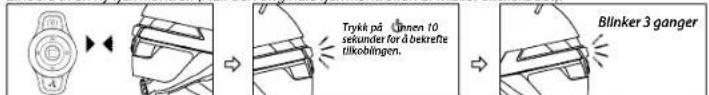 Trykk på: Innen 10 sekunder for å beskrefte likoblingen. Blinker 3 ganger