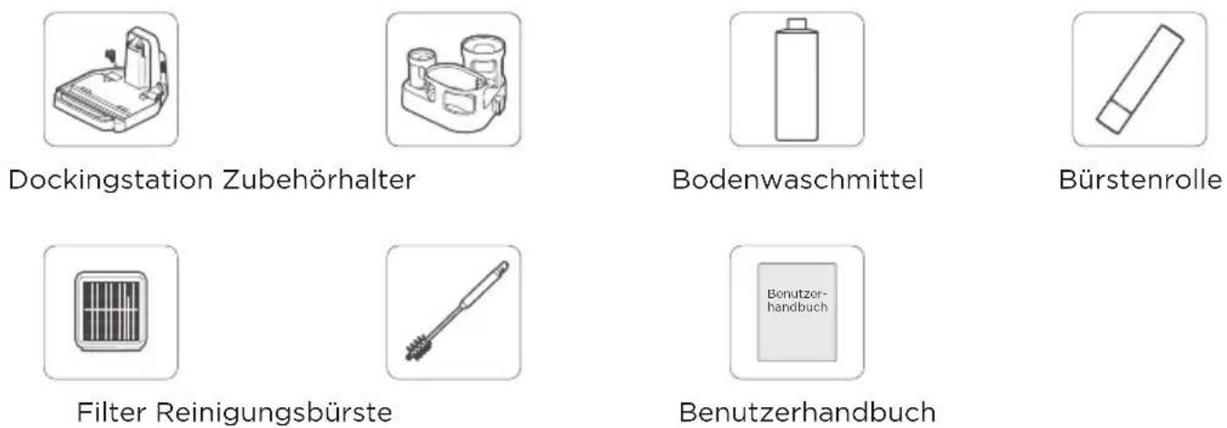 Dockingstation Zubehörhalter Bodenwaschmittel Bürstenrolle Filter Reinigungsbürste Benutzerhandbuch