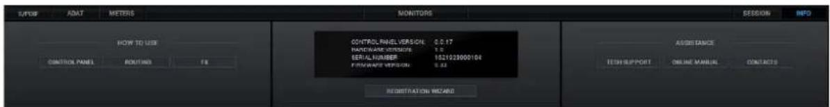 L/TOF ADAT METERS MONITORS SESSION INFO HOW TO USE CONTROL PANEL VERSION: 0.17 NASHWAVE VERSION: 1.0 SERIAL NUMBER: 1521022000104 PANWAVE VERSION: 0.32 REGISTRATION W/CARD ASSISTANCE ETH SUPPORT ONLINE MANUAL CONTACTS
