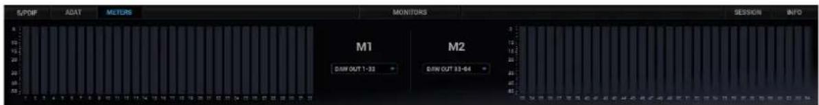 5/PDF ADAT METERS MONITORS SESSION INFO M1 DAW OUT 1-33 M2 DAW OUT 33-64