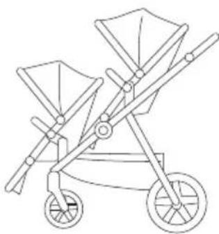 Beemoo Pro Multi 2 Seat Section - MULIGE SÆDEPOSITIONER VED BRUG AF TO KLAPVOGNSSÆDER - 1