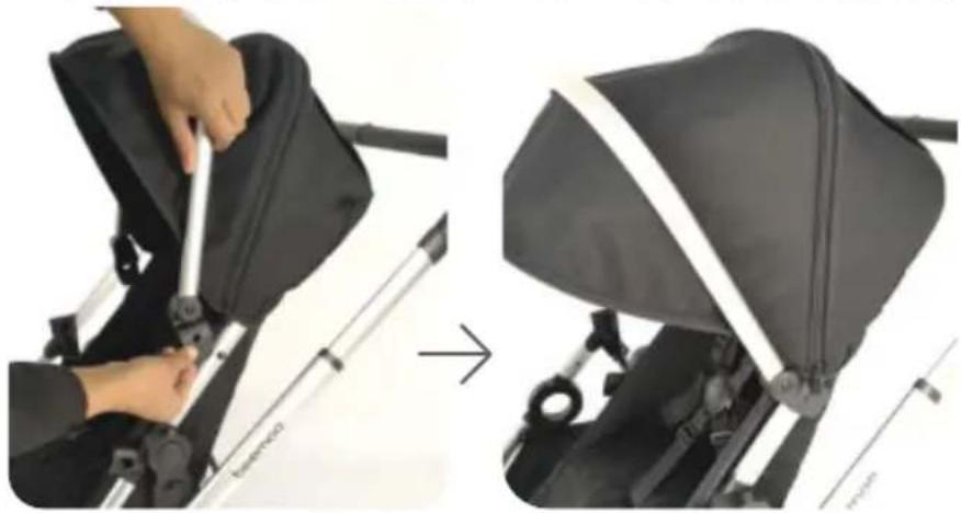 Beemoo Pro Multi 2 Seat Section - Befestigung des Verdecks - 1