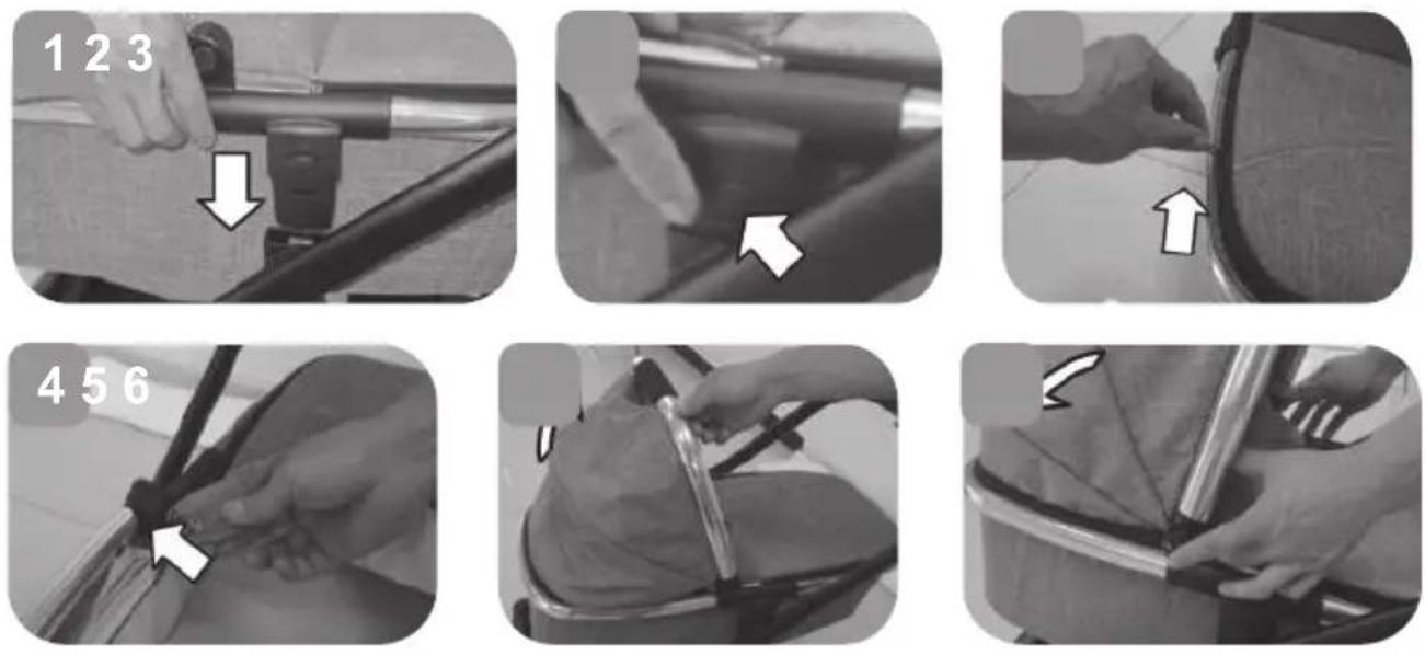 Beemoo Pro Multi 2 Carrycot - MONTÉRING AF LIGGEDEL PÅ VOGNEN OG JUSTERING AF VOGNEN - 1