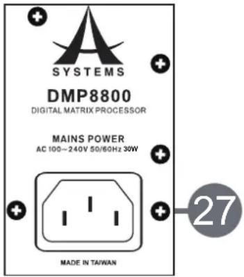 SYSTEMS DMP8800 DIGITAL MATRIX PROCESSOR MAINS POWER AC 100~240V 50/60Hz 30W 27 MADE IN TAIWAN