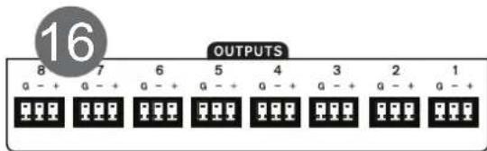 16 OUTPUTS 8 7 6 5 4 3 2 1 G - + G - + G - + G - + G - + G - +