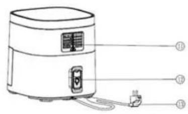 Diagram of a water heater with labeled components and connections