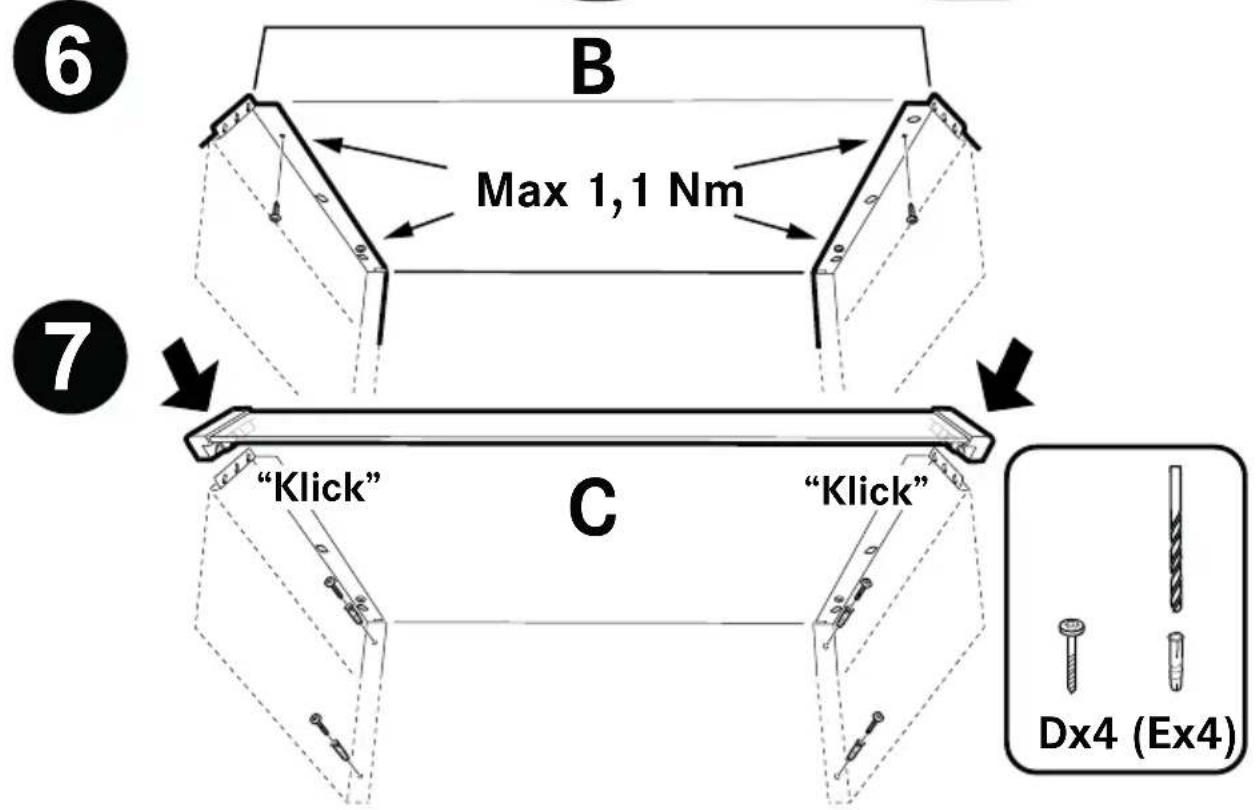 6 B Max 1,1 Nm 7 "Klick" C "Klick" Dx4 (Ex4)