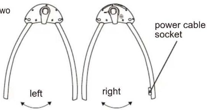 WO left right power cable socket