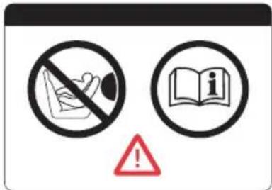 Warning sign with pictograms of a person relaxing and an open book, indicating no liability or education