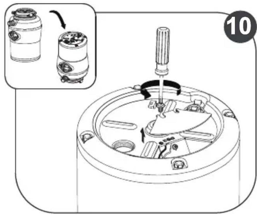 Technical diagram showing a mechanical assembly with labeled parts and an inset view of a device component.