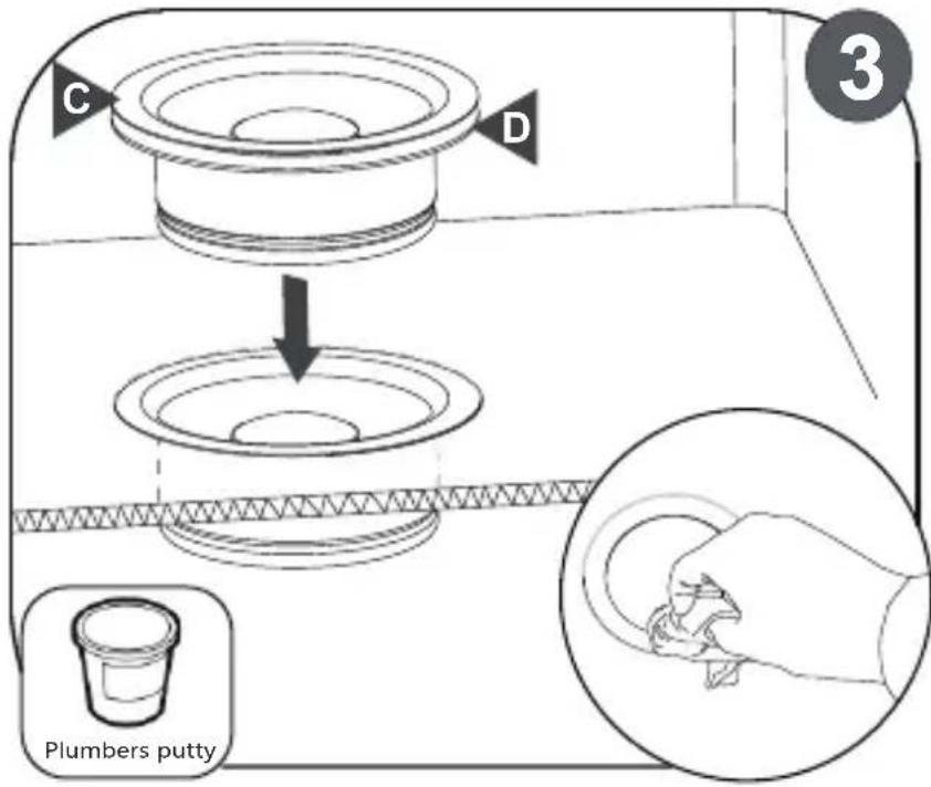 C D 3 Plumbers putty