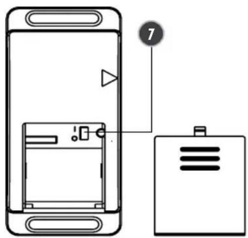 Diagram showing a smartphone with internal components and a labeled connection point marked '7'