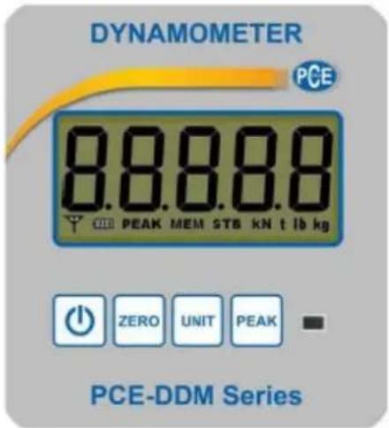 DYNAMOMETER PCE 8.8.8.8 PEAK MEM STB KN t lb kg PCE-DDM Series