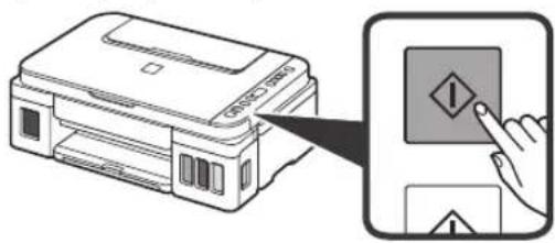 CANON PIXMA G3415 - Trykk på Svart (Black)-knappen, og bekreft at (Blekk (Ink)-ikonet) forsvinner. - 2