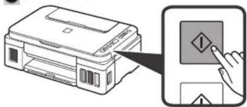 CANON PIXMA G3415 - Tryck på knappen Svart (Black) och kontrollera att (Bläck (Ink)-ikonen) försvinner. - 1