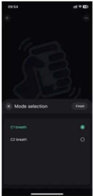 09:54 Mode selection C1 breath C2 breath
