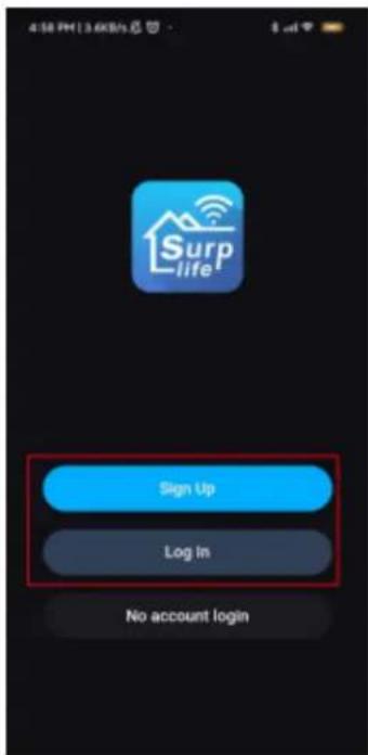 4:58 PM (3.6KB) Surp life Sign Up Log In No account login