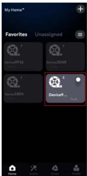 My Home* Favorites Unassigned Device8936 Device3D60 Device1804 Device9... Built Home Scene Smart Profile