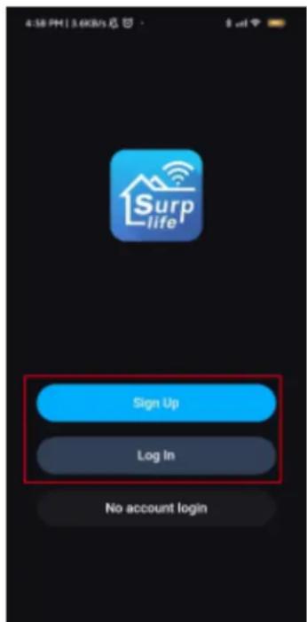 4:58 PM | 3.6Gbps Surp life Sign Up Log In No account login