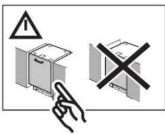 Warning symbol and diagram showing incorrect and correct electrical hazard signs