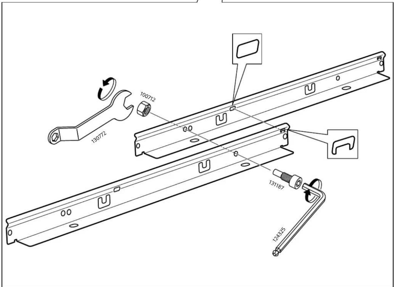 Technical diagram of a mechanical assembly with labeled parts and component numbers