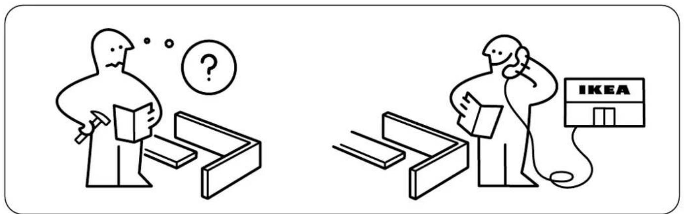 Illustration comparing two scenes: one showing a person with a hammer and question mark, the other showing a person with a IKEA phone connected to a device.