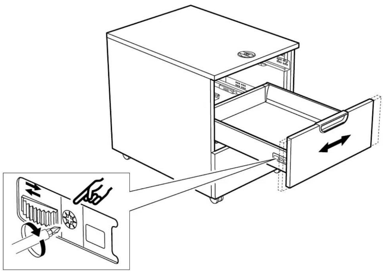 Technical diagram showing a door drawer with internal compartments and a close-up of the interior panel being inserted, with Chinese annotations indicating component insertion.