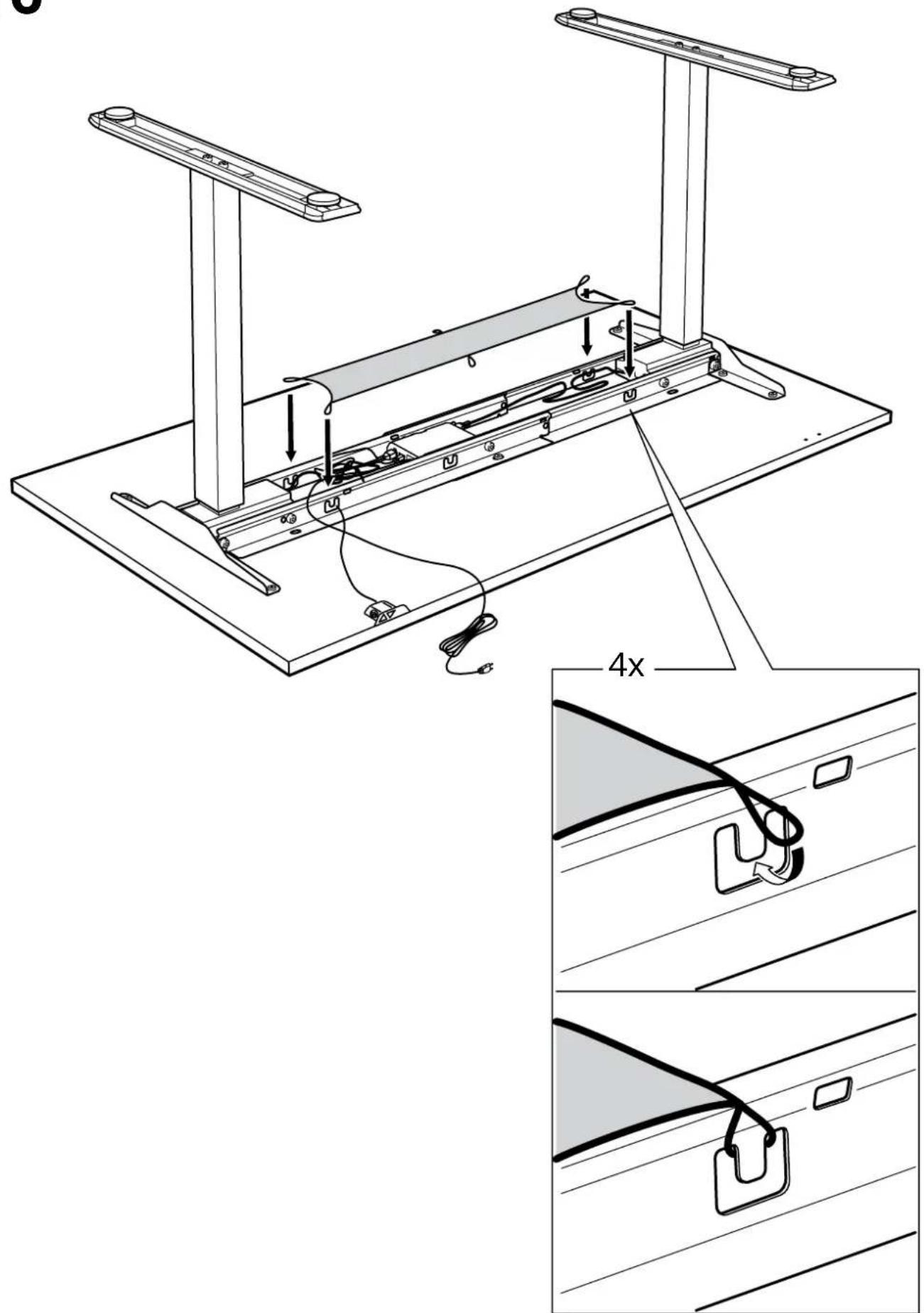 Technical diagram of a mechanical assembly with labeled components and 4x scaling indicator