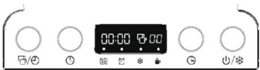 Digital kitchen control panel with clock, timer, and alarm buttons labeled in Chinese