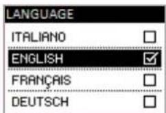 LANGUAGE ITALIANO ENGLISH FRANÇAIS DEUTSCH