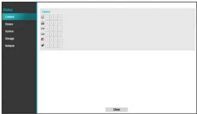 Status Camera Device System Storage Network Camera Close