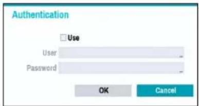 Authentication Use User Password OK Cancel