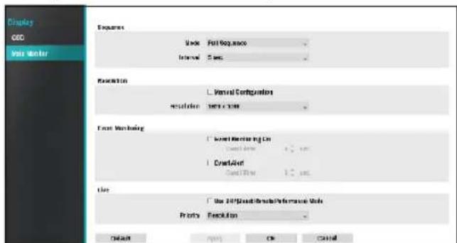 Display GEO Vise winter Experiences Mode: Full Sequence Internal: 5 sec Execution: L. Viseal Configuration resolution: new user From Monitoring I. Insert Monitoring On Current drive: 100 % I. CreateOff Current Time: 100 % Use Use HSP/Max/Max/Max/Max/Max Units Priority: Execution Default OK Cancel