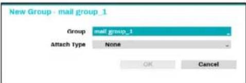 New Group - mail group_1 Group mail_group_1 Attach Type None OK Cancel