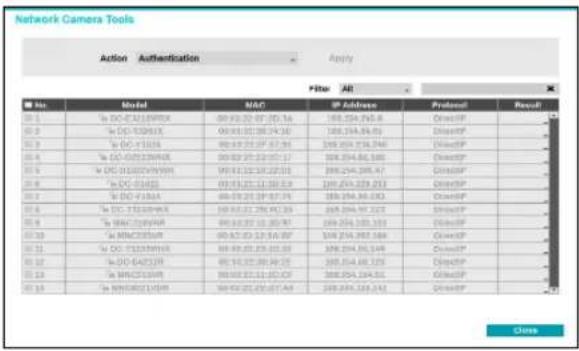 Network Camera Tools Action Authentication Apply P Star AR W No. Model SAC IP Address Protocol Result 10.1 % DC-325209WAX 80/62/22:27:01:14 108,254,745.8 ChipsXP 10.2 % DC-53209WAX 80/61/22:28:24:30 108,254,85.85 ChipsXP 10.3 % DC-11100A 80/63/22:27:57:39 108,254,734.294 ChipsXP 10.4 % DC-035229WAX 80/62/21:23:01:17 108,254,86.585 ChipsXP 10.5 % DC-010200VWAX 101/61/22:18:22:01:8 896,254,385.47 ChipsXP 10.6 % DC-5340J 80/63/21:13:30:53:9 109,254,329.253 ChipsXP 10.7 % DC-418AA 80/69/21:29:57:79 896,254,36.033 ChipsXP 10.8 % DC-735209WAX 80/63/21:29:96:33:9 896,254,97.327 ChipsXP 10.9 % MACD20WAX 80/63/27:13:30:79 109,254,133.333 ChipsXP 10.10 % MACD20WAX 80/63/23:23:54:87 109,254,787.584 ChipsXP 10.11 % DC-735209WAX 80/63/23:29:01:53:9 108,254,96.549 ChipsXP 10.12 % DC-64720WAX 80/63/27:39:49:05 108,254,66.329 ChipsXP 10.13 % MACD20WAX 80/63/21:11:03:07 108,254,194.551 ChipsXP 10.14 % MACD20WAX 80/63/22:25:07:A4 108,254,124.542 ChipsXP Close