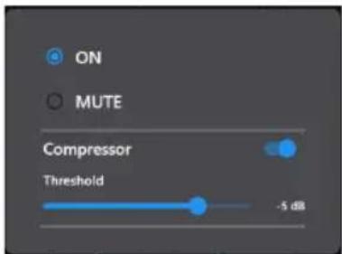 ON MUTE Compressor Threshold -5 dB