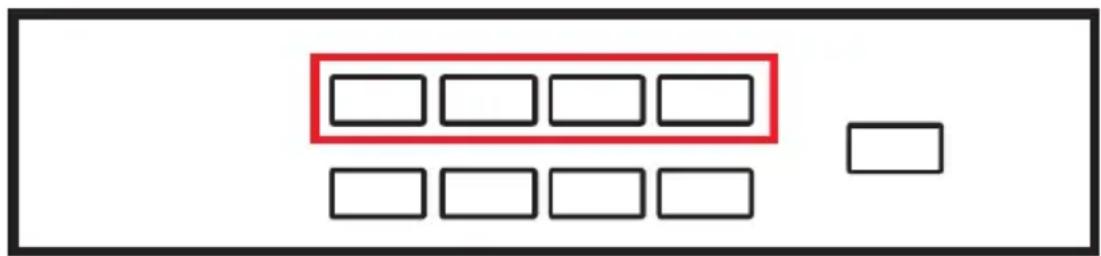 Diagram showing a red box with eight empty boxes arranged in two rows, one empty and one empty.