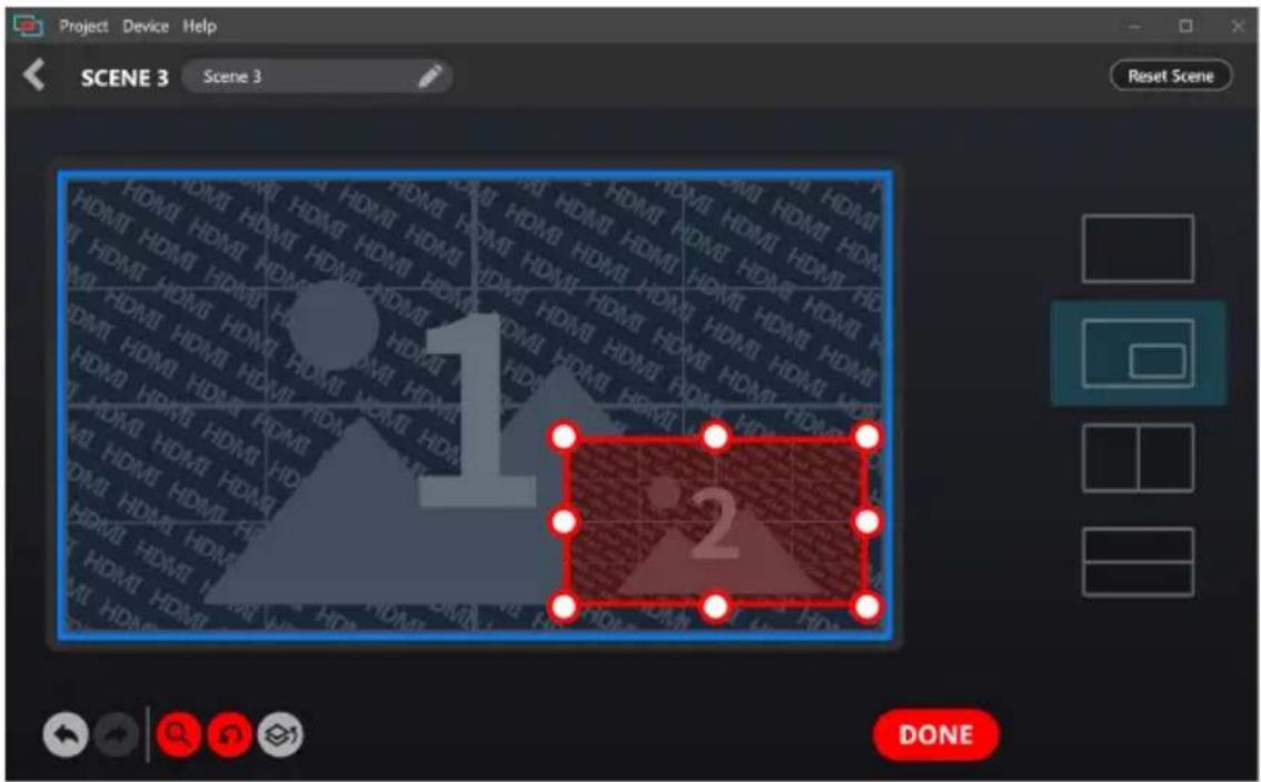 Project Device Help SCENE 3 Scene 3 Reset Scene 1 2 DONE