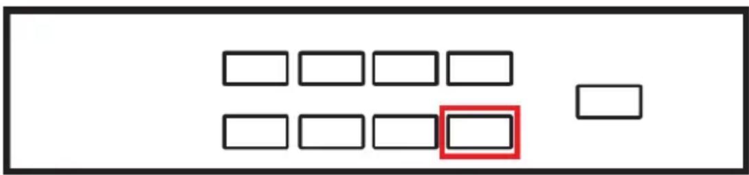 Diagram with grid of empty rectangles and one highlighted red rectangle, likely indicating a selection or status.