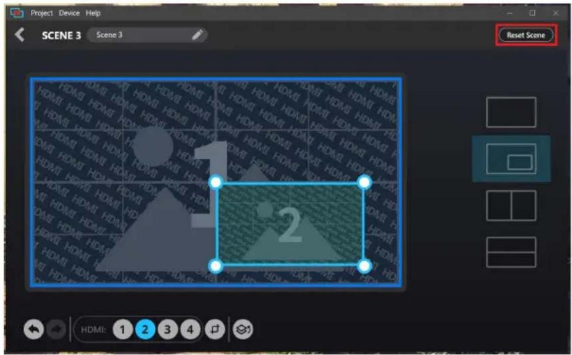 Project Device Help SCENE 3 Scene 3 Reset Scene HDMI: 1 2 3 4