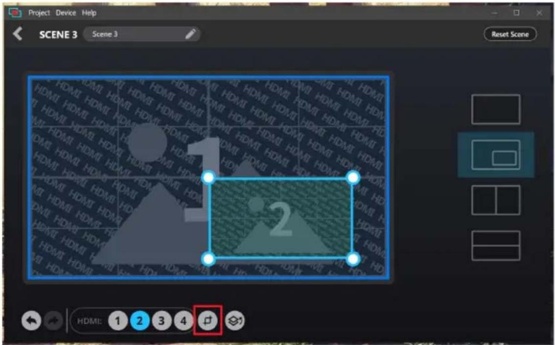 Project Device Help SCENE 3 Scene 3 Reset Scene 1 2 HDMI: 1 2 3 4 p