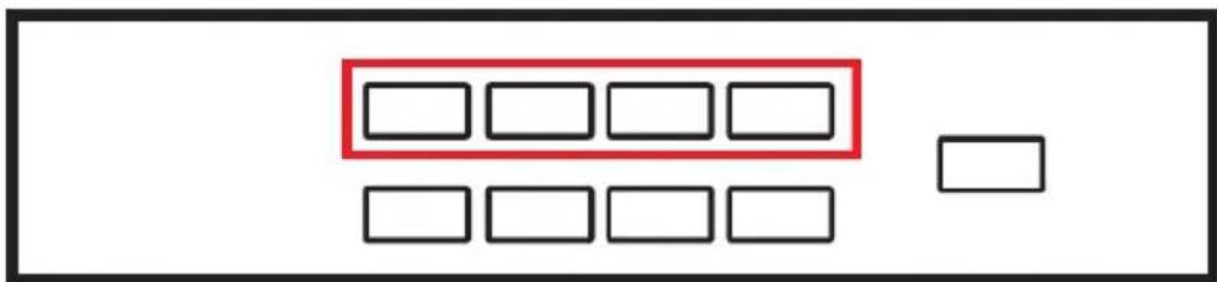 Diagram showing a red box with eight empty boxes arranged in two rows, one empty and one empty.