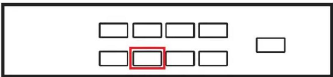 Diagram with a grid of empty rectangular boxes and one highlighted red box, likely indicating selection or status.